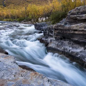 Autumnal Abisko canyon, Abiskojokk river