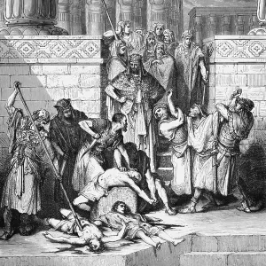 Babylonian King Nebuchadnezzar has King Zidkiah captured
