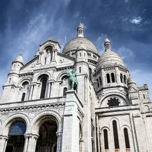 Basilica Sacre Coeur At The Montmartre Hill In Paris