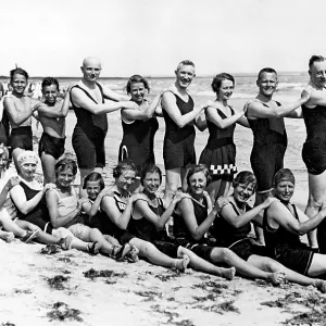 Bathing group on the beach, funny Bathing group on the beach, funny