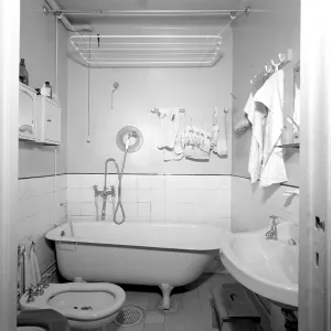 Bathroom in the 1950s Print, circa 1958