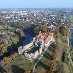 Bauska Medieval Castle complex from above Bauska Medieval Castle complex from above