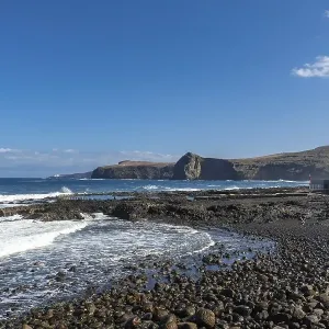 Beach near the Las Salinas de Agaete natural pools in Puerto de Las Nieves in Gran Canaria Beach near the Las Salinas de Agaete natural pools in Puerto de Las Nieves in Gran Canaria