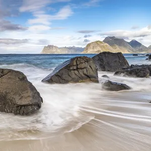 Beach near Myrland, Lofoten, Nordland Beach near Myrland, Lofoten, Nordland