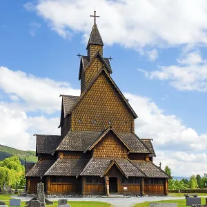 The beautiful church in Norway in Heddal
