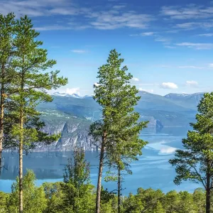 Beautiful landscape in Norway with Summer weather and sunshine