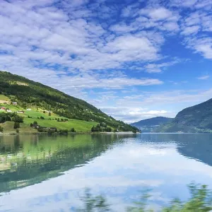 Beautiful landscape in Norway with Summer weather and sunshine