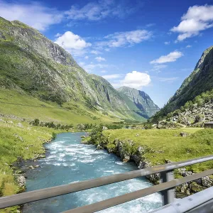 Beautiful landscape in Norway with Summer weather and sunshine