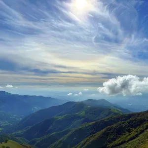 Beautiful Mountainscape with Cloudscape and Sunlight in a Sunny Day in Monte Generoso Beautiful Mountainscape with Cloudscape and Sunlight in a Sunny Day in Monte Generoso