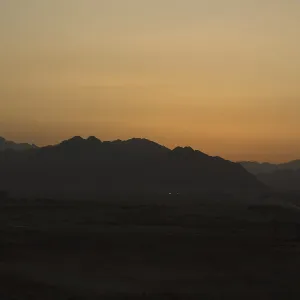 Beautiful Sunset over the mountains in Egypt