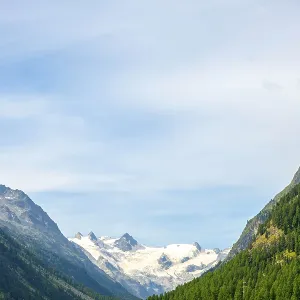 Beautiful View over the Swiss Alps with Glacier Morteratsch