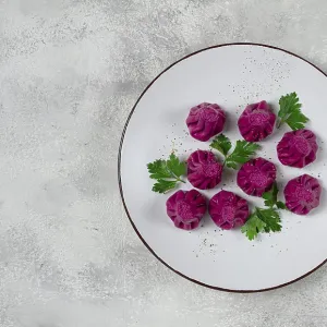 Beetroot khinkali, mini khinkali Beetroot khinkali, mini khinkali