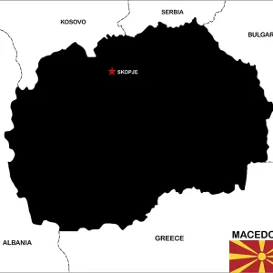 Very big size macedonia black map illustration