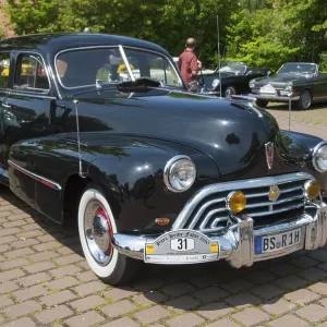 Black classic vintage car with chrome details Black classic vintage car with chrome details