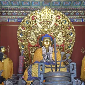 Blue Buddha Altar Print, Yonghe Gong Temple Beijing