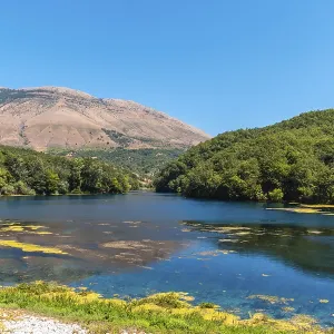 The Blue eye lake, a natural phenomenon in the mountains of southern Albania The Blue eye lake, a natural phenomenon in the mountains of southern Albania