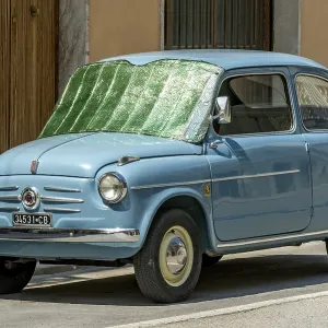 Blue FIAT 600, Seicento, oldtimer