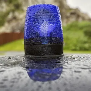 Blue Light on a Classic Car Roof, Norway Print Blue Light on a Classic Car Roof, Norway Print