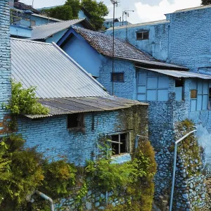The blue village in Indonesia, photograped with a drone The blue village in Indonesia, photograped with a drone
