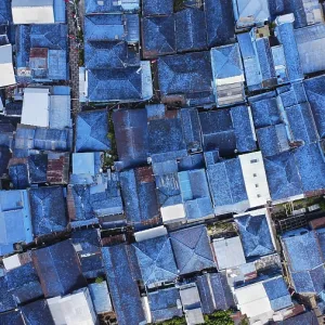 The blue village in Indonesia, photograped with a drone The blue village in Indonesia, photograped with a drone