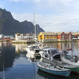 Boats in harbour at Svolvaer, Lofoten Islands Boats in harbour at Svolvaer, Lofoten Islands