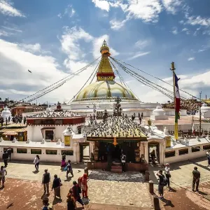 Boudhanath Stupa with believers Boudhanath Stupa with believers