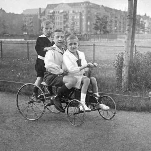 Three boys, historical image, ca. 1930 Three boys, historical image, ca. 1930