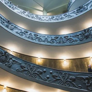 Bramante double helix staircase at the Vatican Museum in Rome