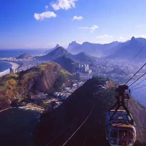 Brazil: The cable car goes up to Corcorvado in Rio de Janeiro Brazil: The cable car goes up to Corcorvado in Rio de Janeiro