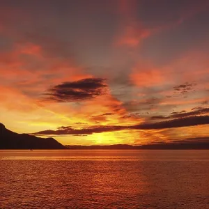 Coucher de soleil sur le lac Léman