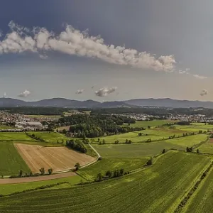 A breathtaking view of the wide fields and hills