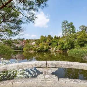 Bridge over Kyoyochi Pond in Japanese Garden