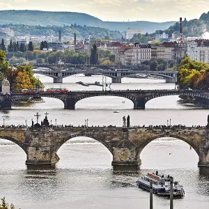 Bridges over the Vltava river and historic centre