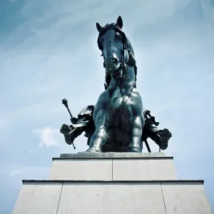 A bronze equestrian statue of Jan Zizka