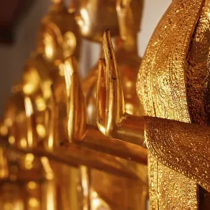 Buddha golden statue blessing hand