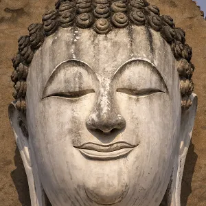 Buddha head in the central Buddhist temple Wat Mahathat Buddha head in the central Buddhist temple Wat Mahathat