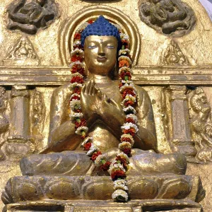 Buddha idol at bodhgaya temple, Bihar, India, Asia