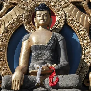 Buddha statue at the Buddhist Thrangu Tashi Yangtse Monastery near Namo Buddha Buddha statue at the Buddhist Thrangu Tashi Yangtse Monastery near Namo Buddha