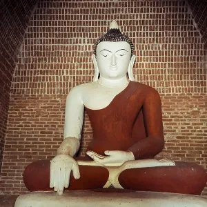 Buddha statue inside ancient Buddhist Pagoda ruins Buddha statue inside ancient Buddhist Pagoda ruins