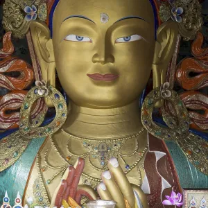 Buddha statue, Maitreya, Yellow Hat Monastery Tikse