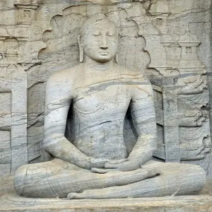 Buddha statue with meditation gesture Dhyana or Samadhi mudra