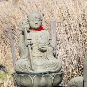Buddha statue, Ōwakudani geothermal area at Komagatake volcano