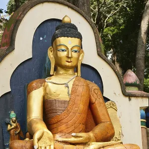 The Buddha statue in a temple complex Swayambhunath