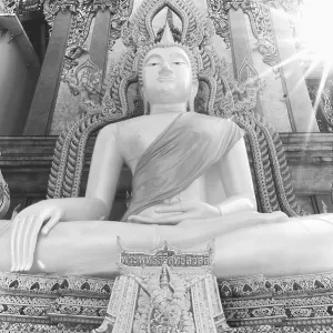 Buddha statue with tunic, Bhumispara mudra