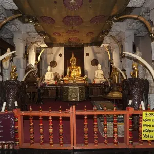 Buddha statues in Sri Dalada Maligawa or Temple of the Sacred Tooth Relic