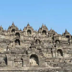 Buddha statues, temple complex Borobudur Buddha statues, temple complex Borobudur