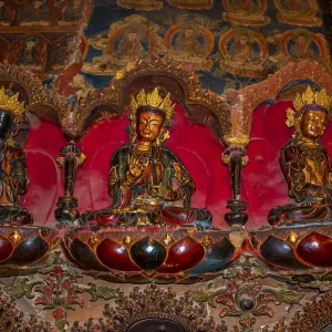 Buddhas in the Kumbum in the monastery of Gyantse Buddhas in the Kumbum in the monastery of Gyantse