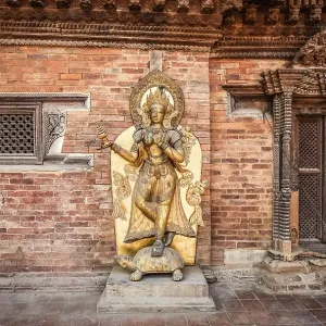 Buddhist deity, golden statue, temple Buddhist deity, golden statue, temple