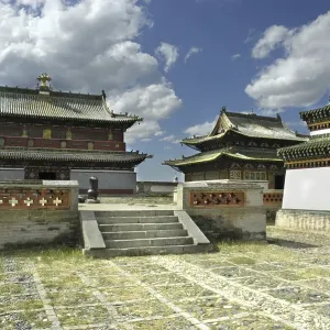 Buddhist monastery with three temples Erdene Zuu