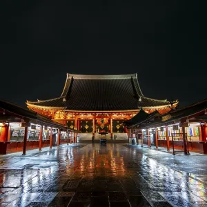 Buddhist temple complex, Asakusa shrine or Senso-ji temple Buddhist temple complex, Asakusa shrine or Senso-ji temple